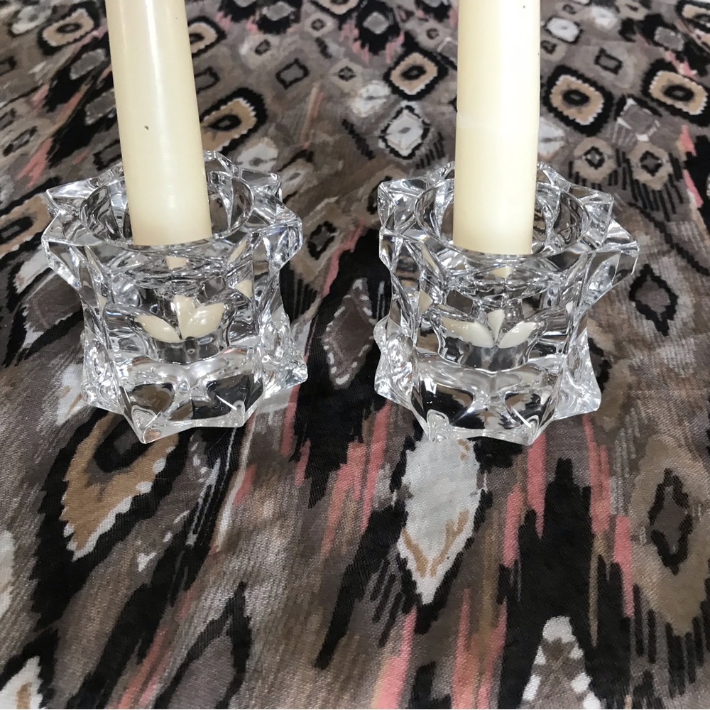 2 way Mikasa candle holders with 6 pink notive party lite candles - Picture 8 of 10